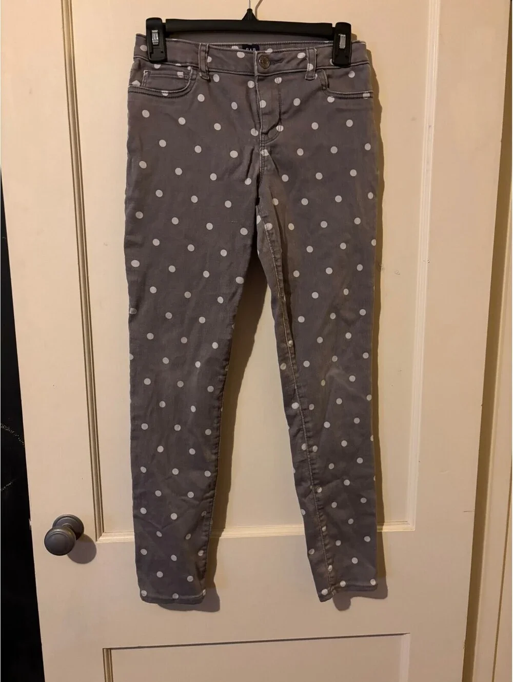 GAP Gray Polka Dot Stretch Jegging Pants Size 14 Regular